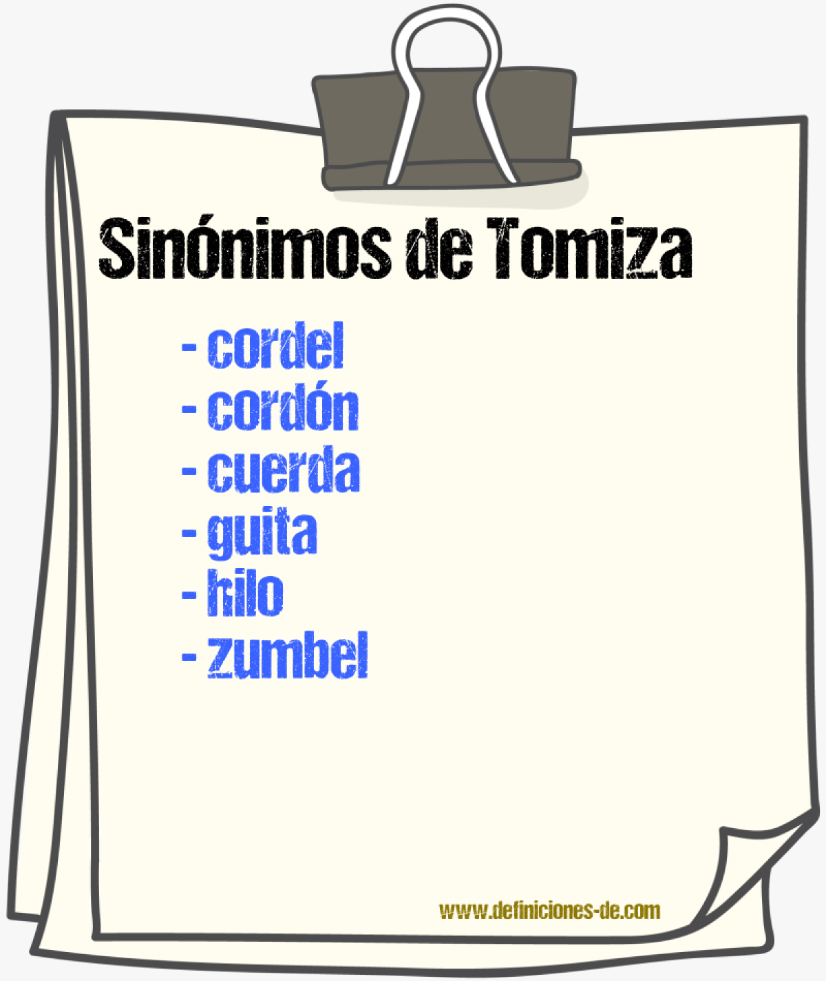 Sinnimos de tomiza