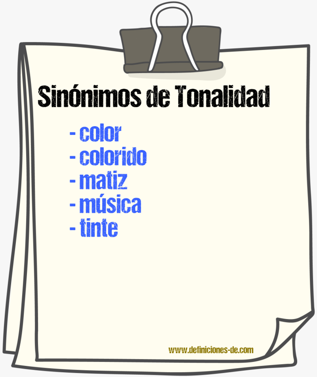 Sinnimos de tonalidad