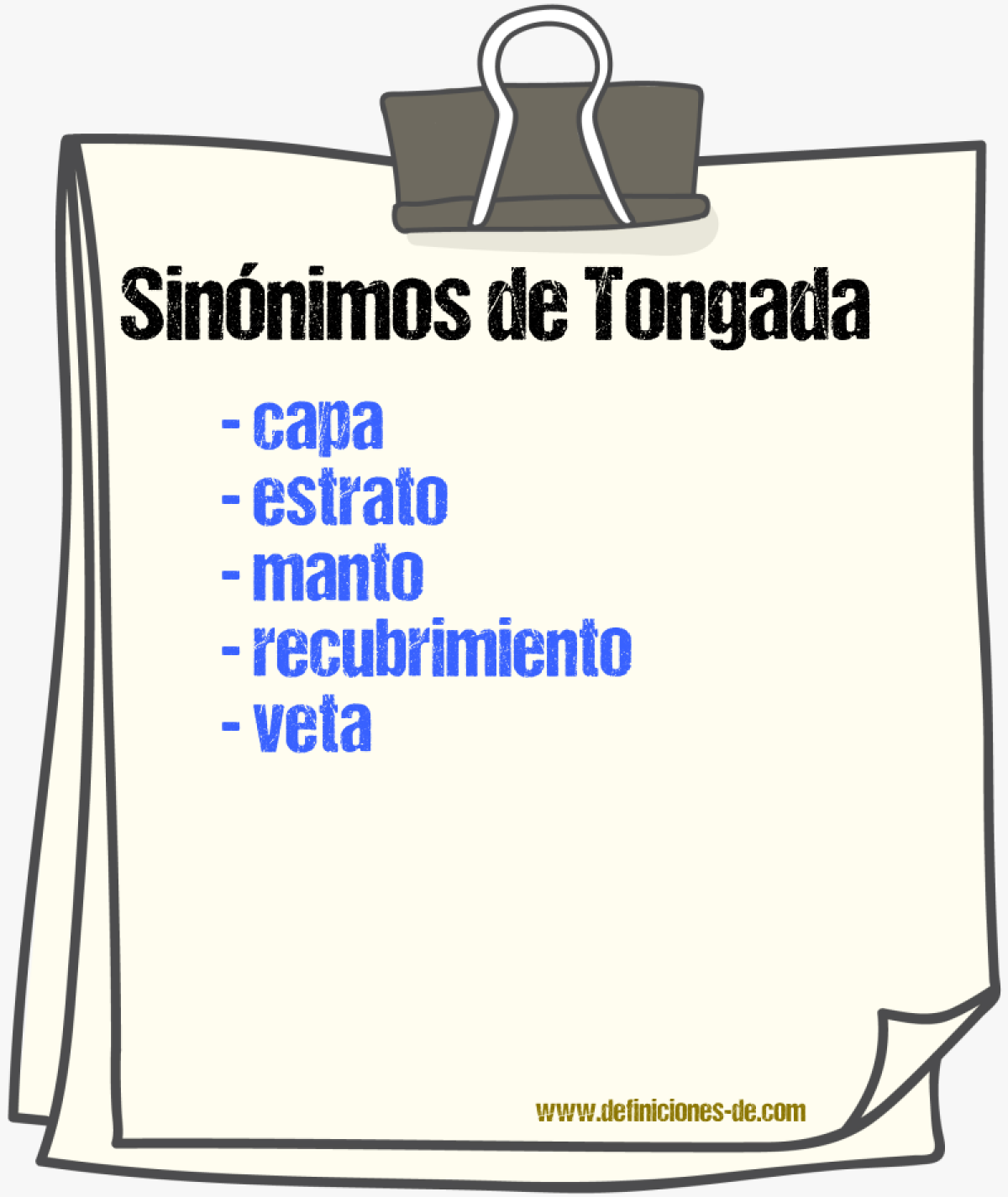 Sinnimos de tongada