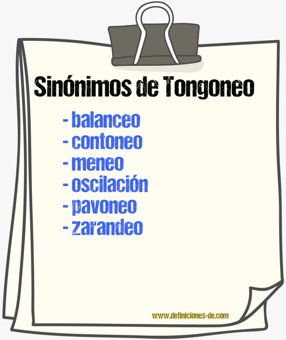 Sinnimos de tongoneo