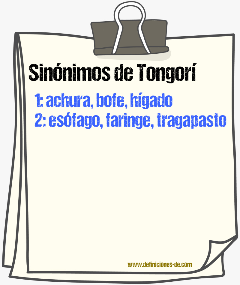 Sinnimos de tongor