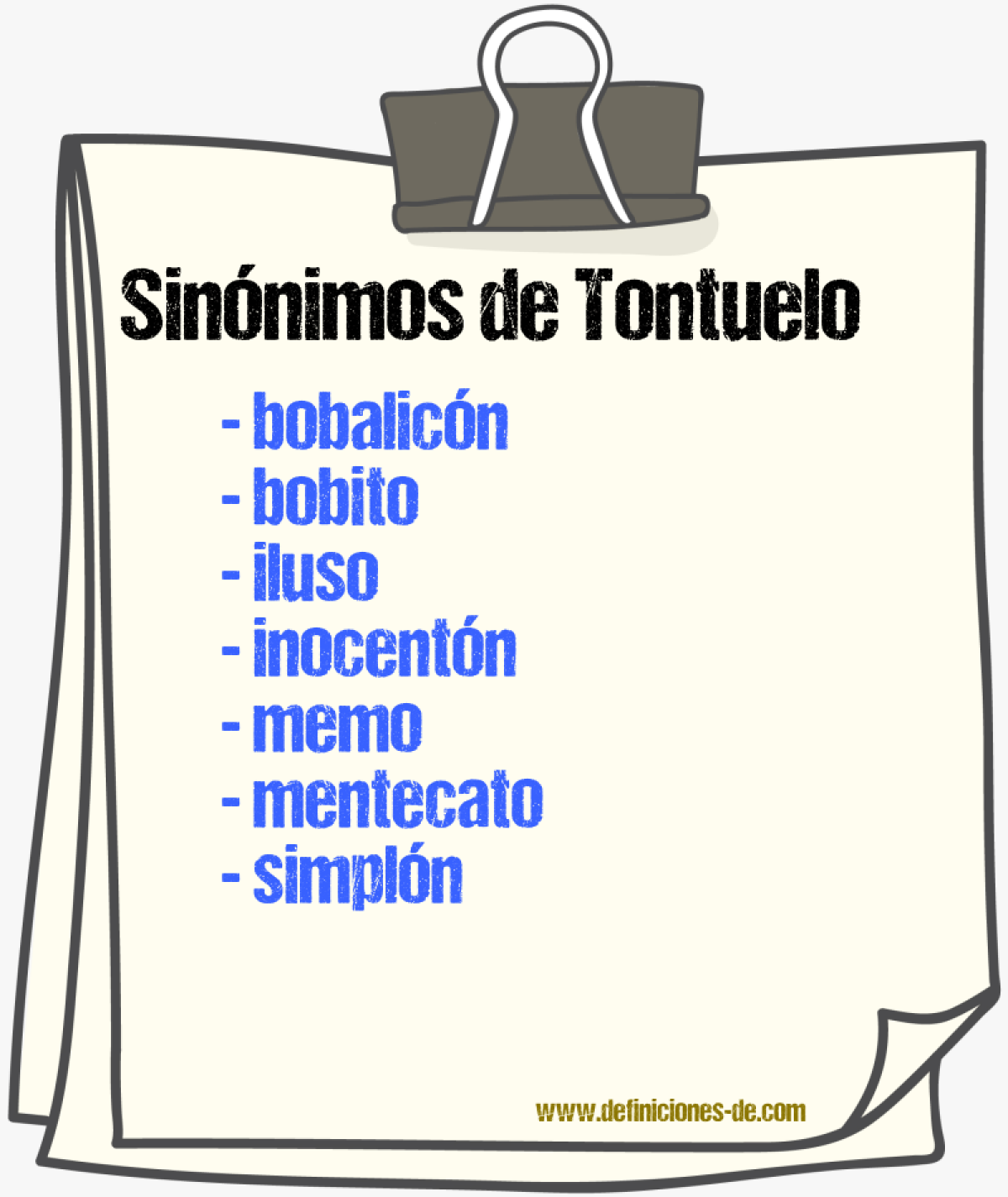 Sinnimos de tontuelo