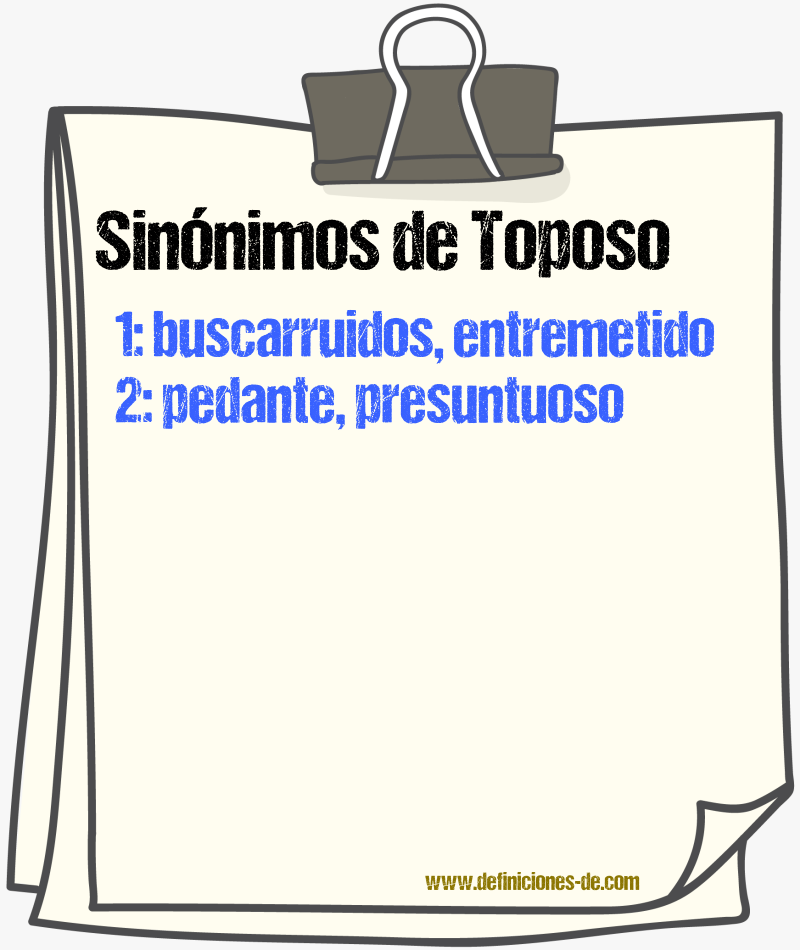 Sinnimos de toposo