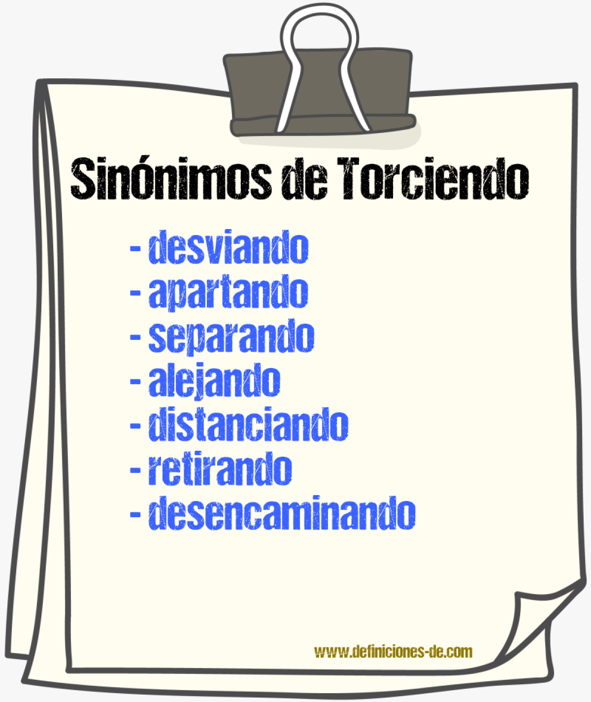 Sinónimos de torciendo
