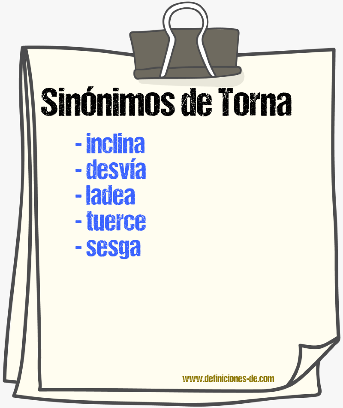 Sinónimos de torna