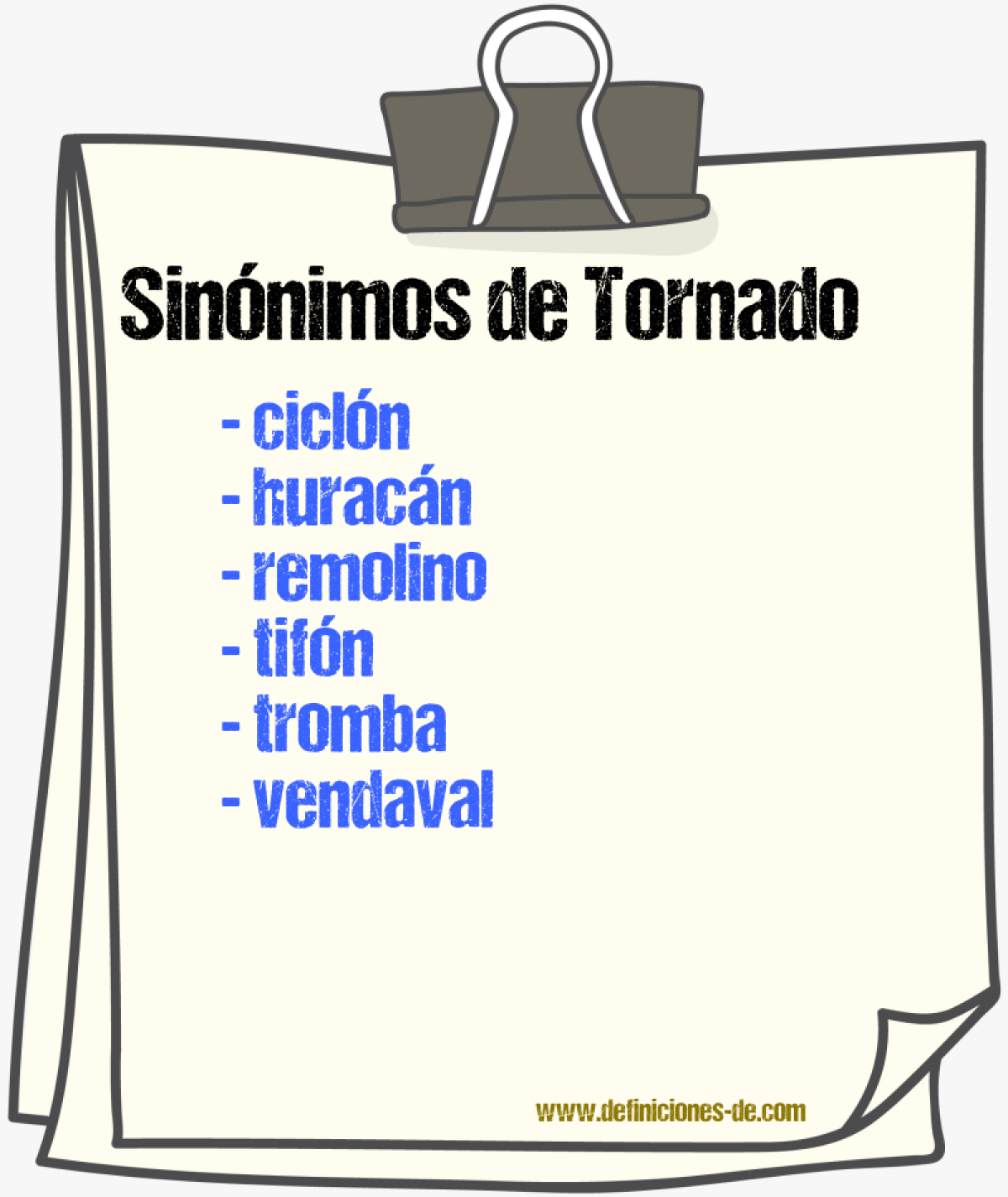 Sinnimos de tornado