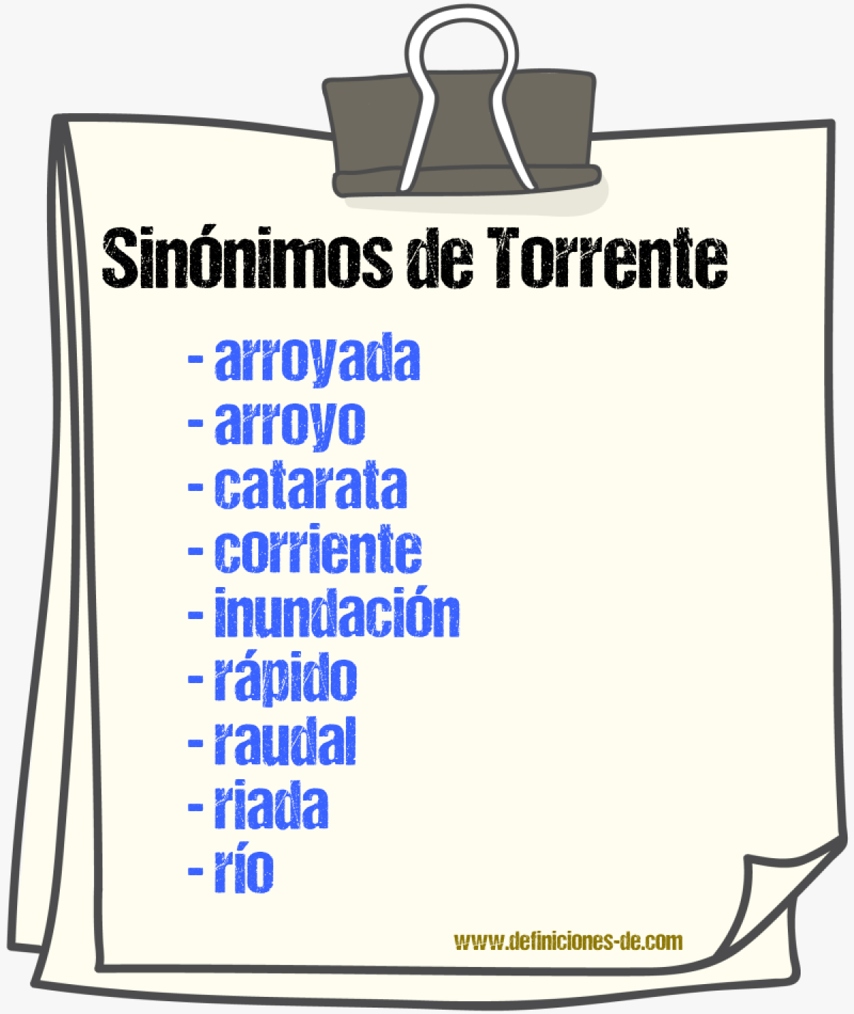 Sinnimos de torrente