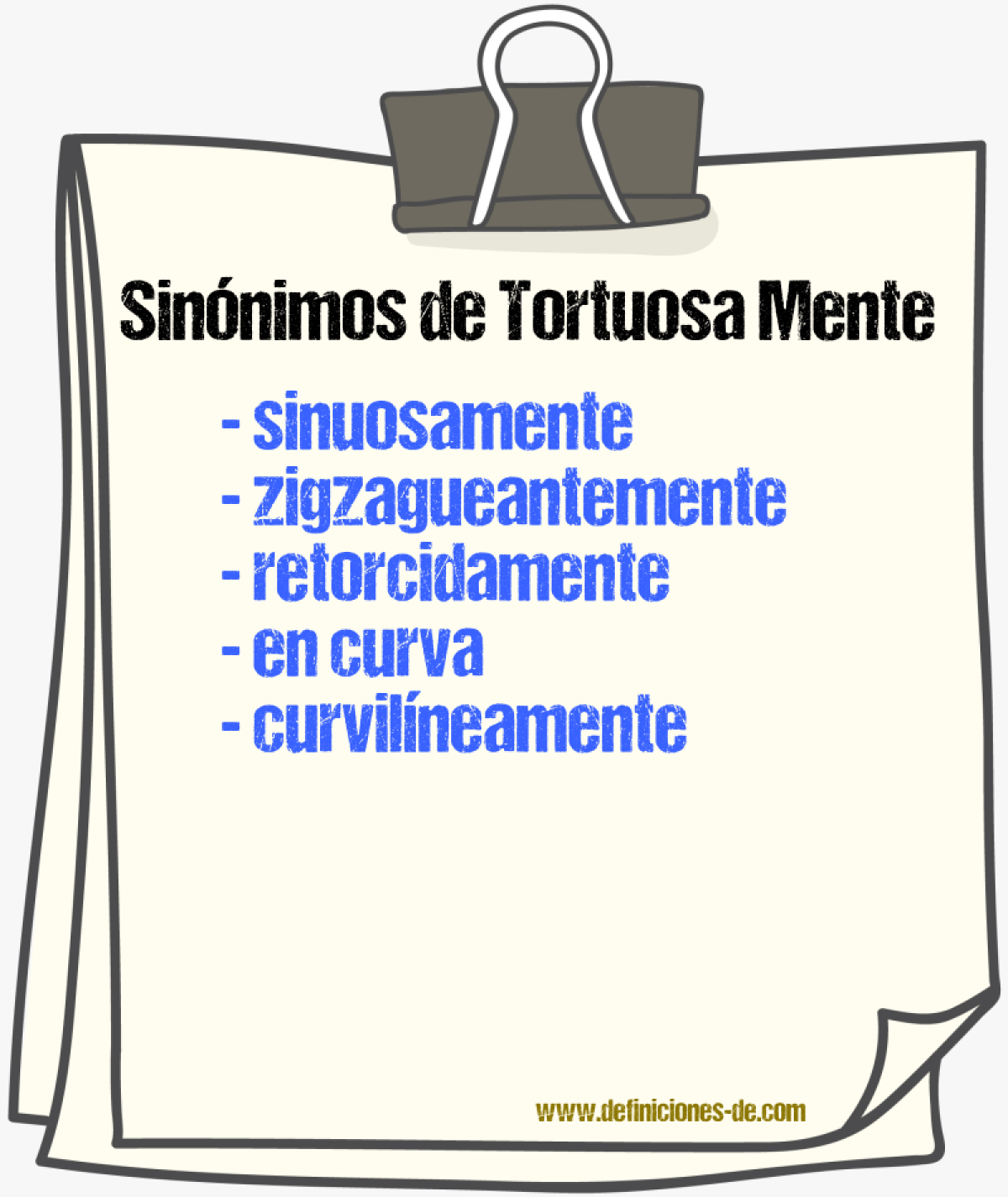 Sinónimos de tortuosa mente