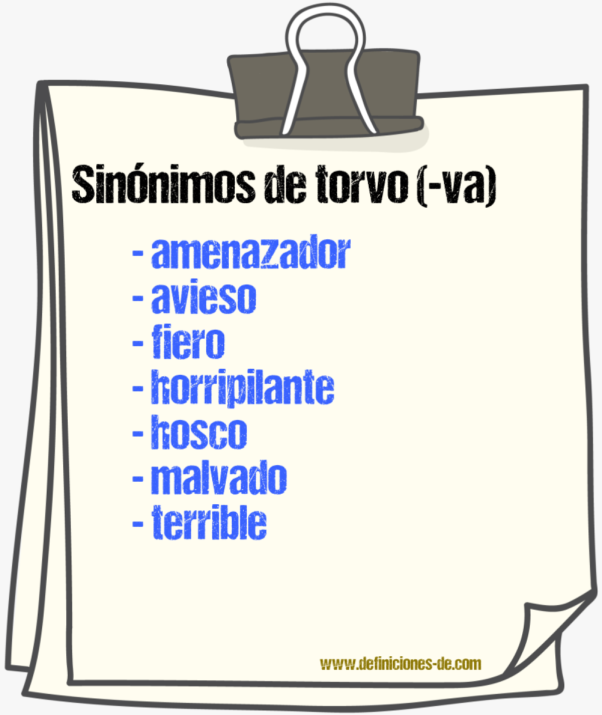 Sinnimos de torvo