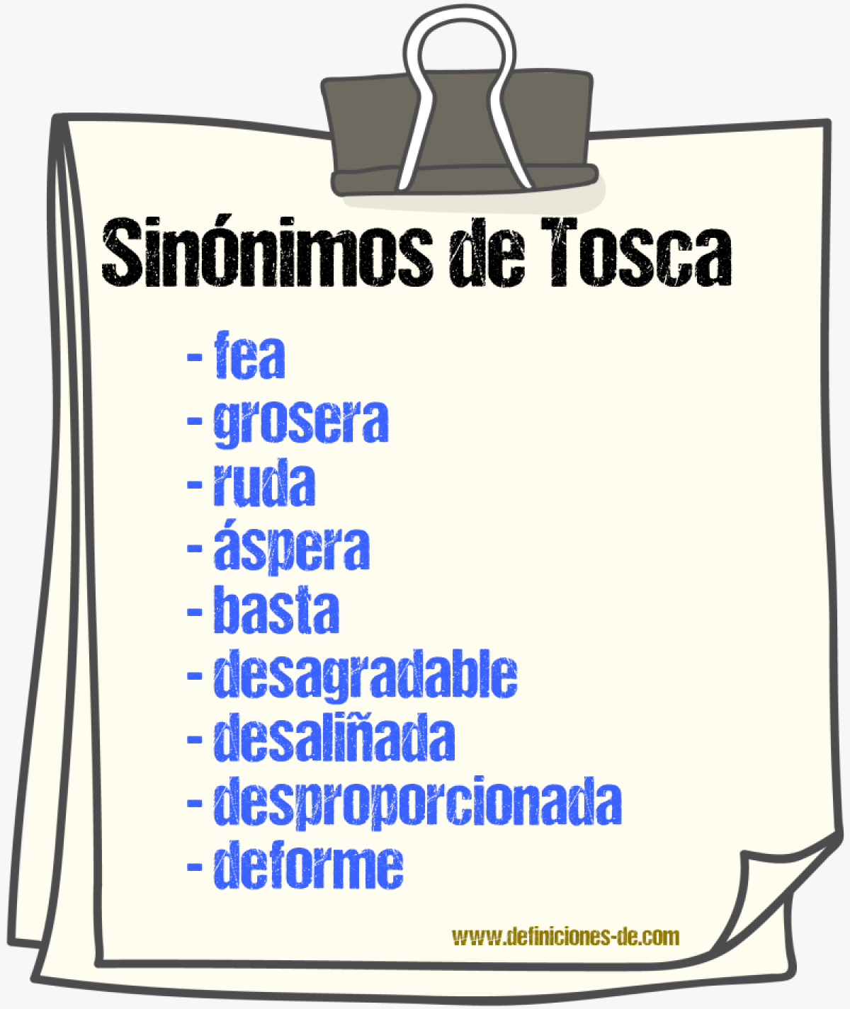 Sinónimos de tosca