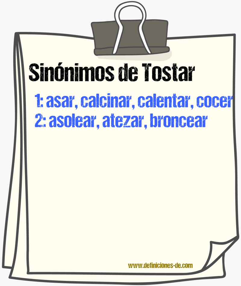 Sinnimos de tostar