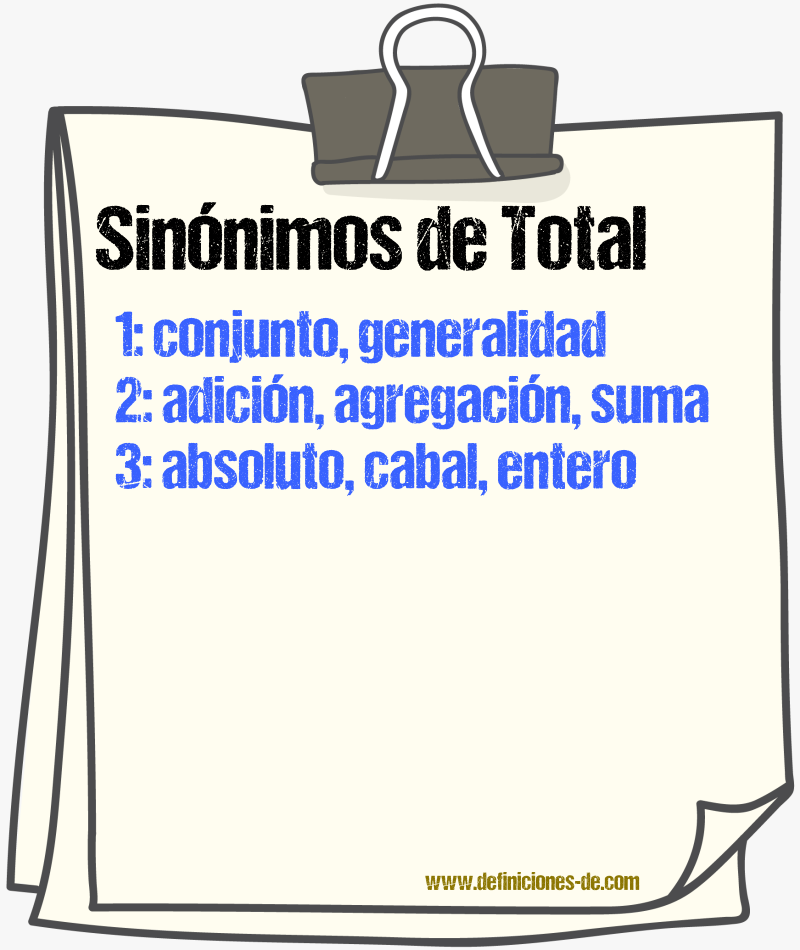 Sinnimos de total