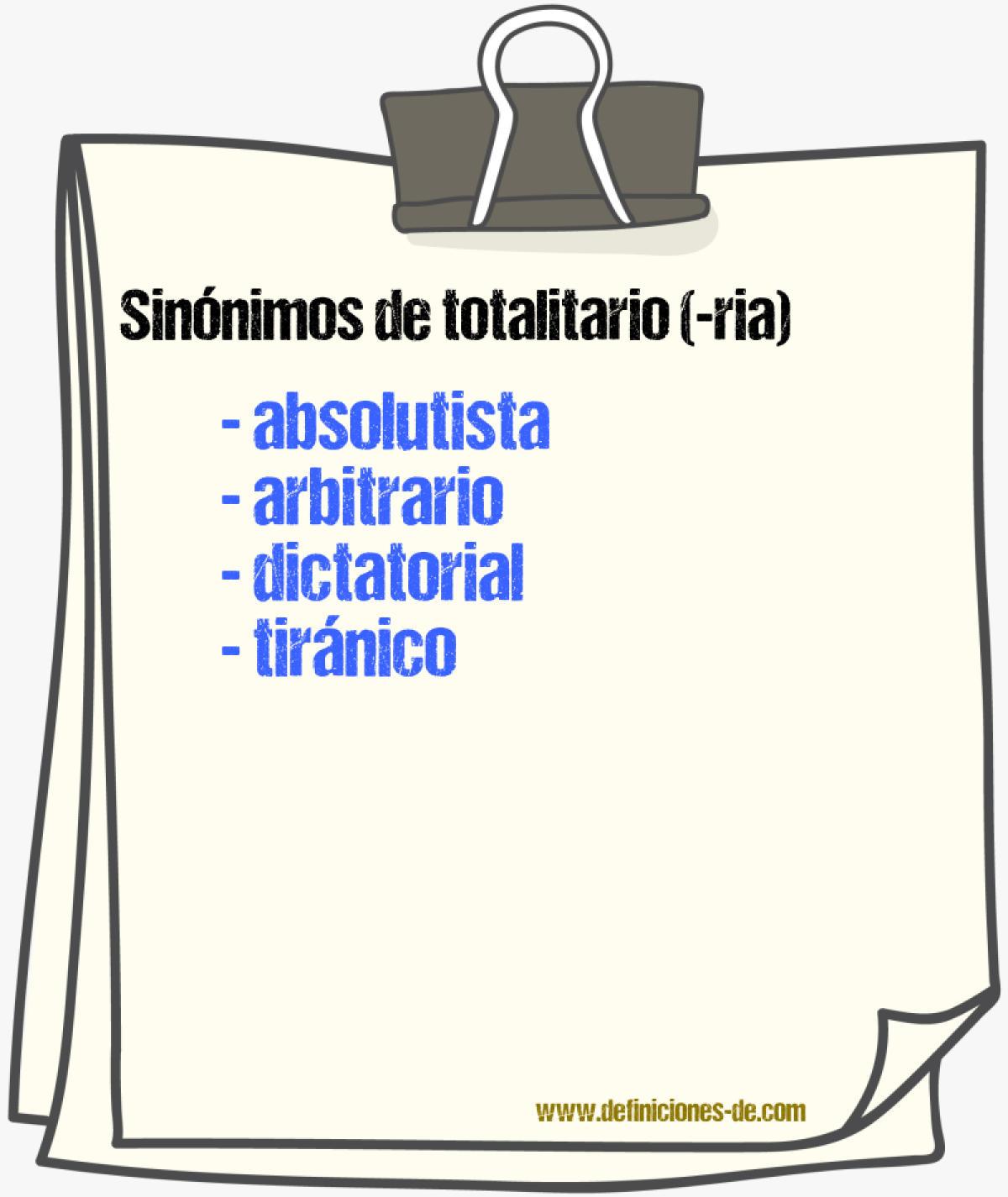 Sinnimos de totalitario