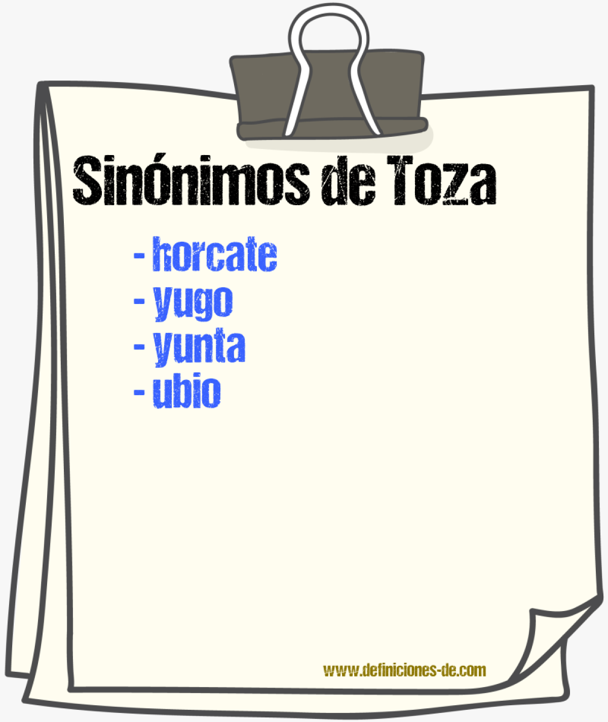 Sinnimos de toza