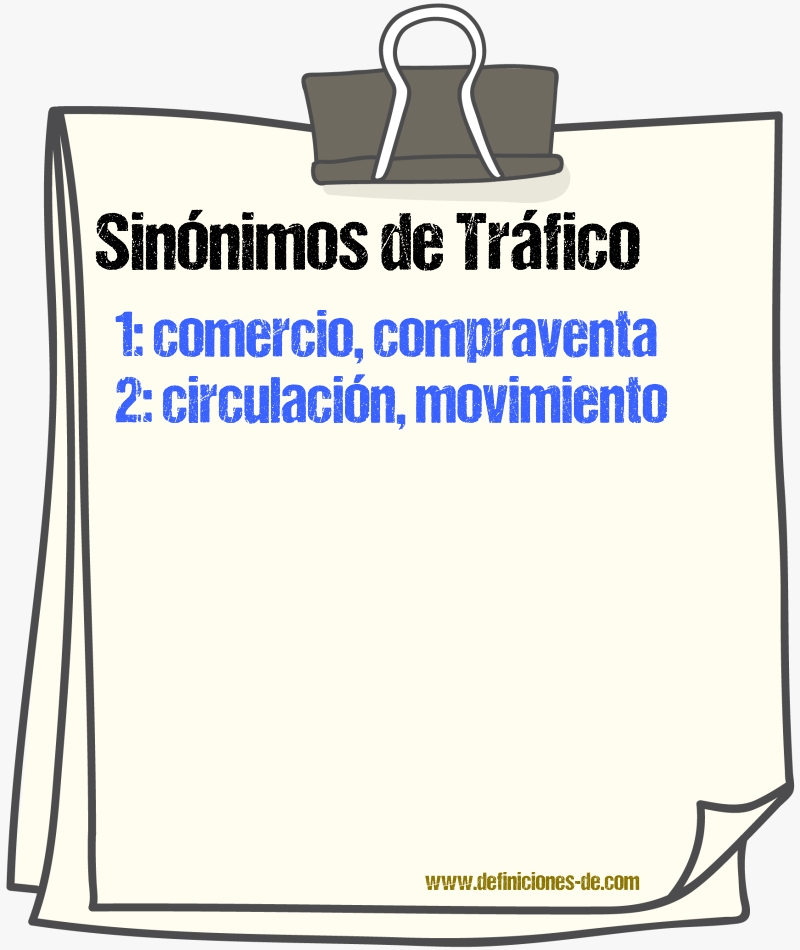 Sinnimos de trfico