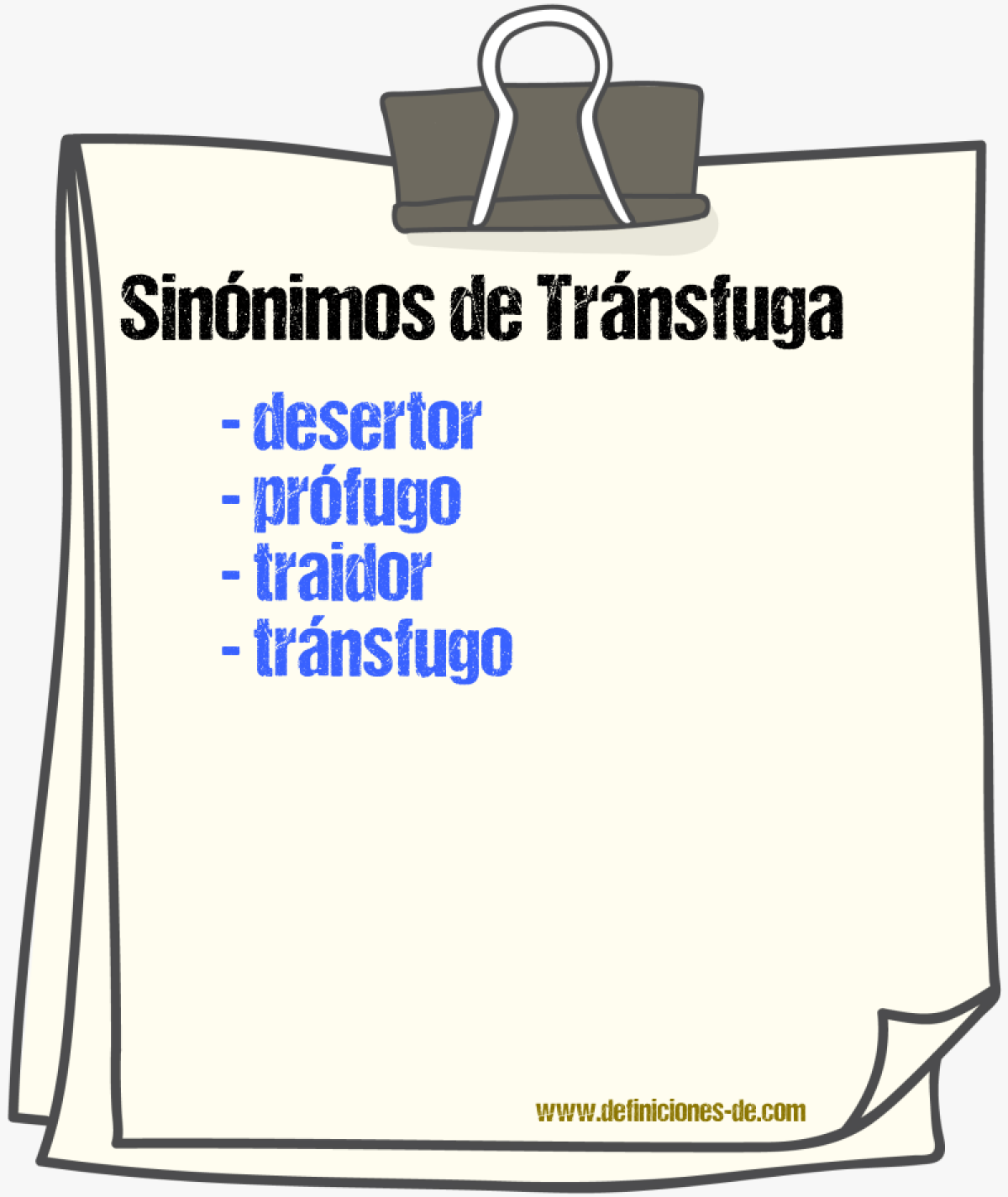 Sinnimos de trnsfuga