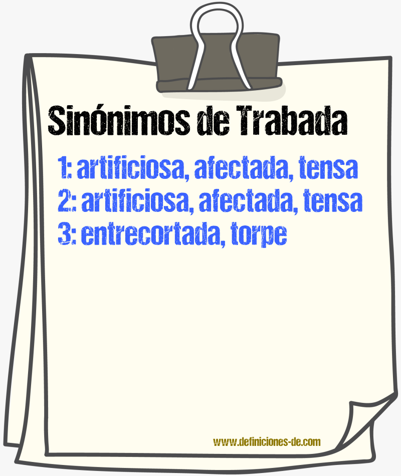 Sinónimos de trabada