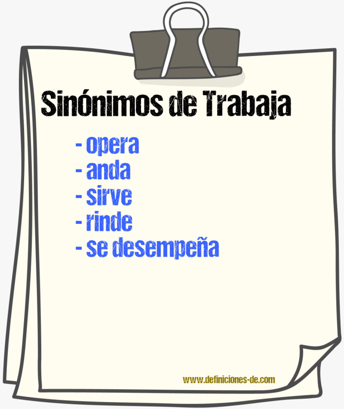 Sinónimos de trabaja