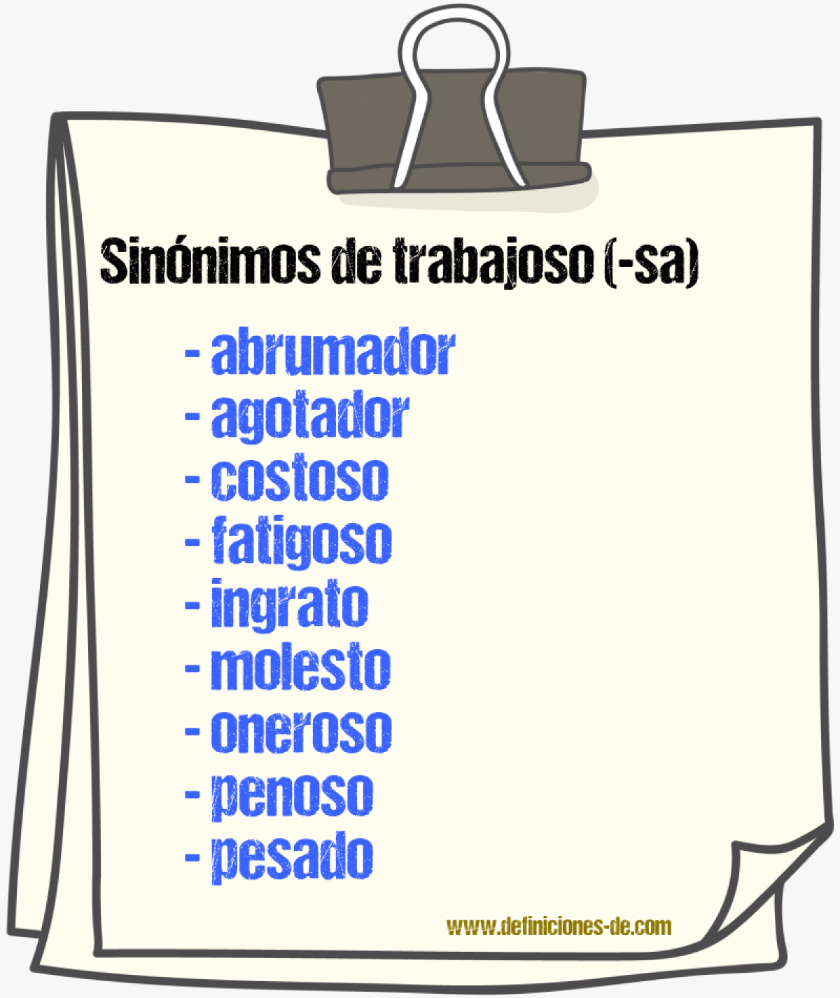 Sinnimos de trabajoso