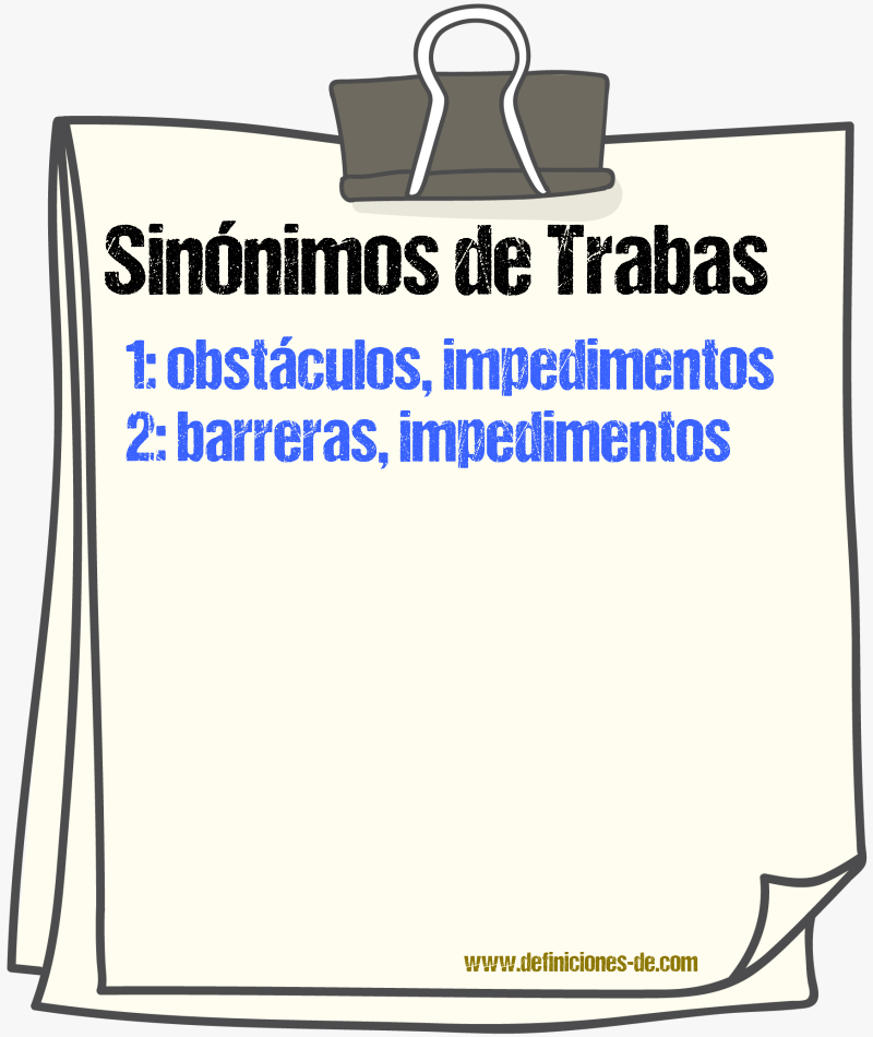 Sinónimos de trabas