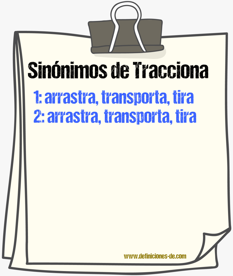 Sinónimos de tracciona