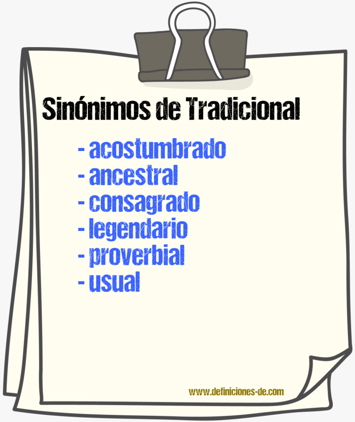 Sinnimos de tradicional