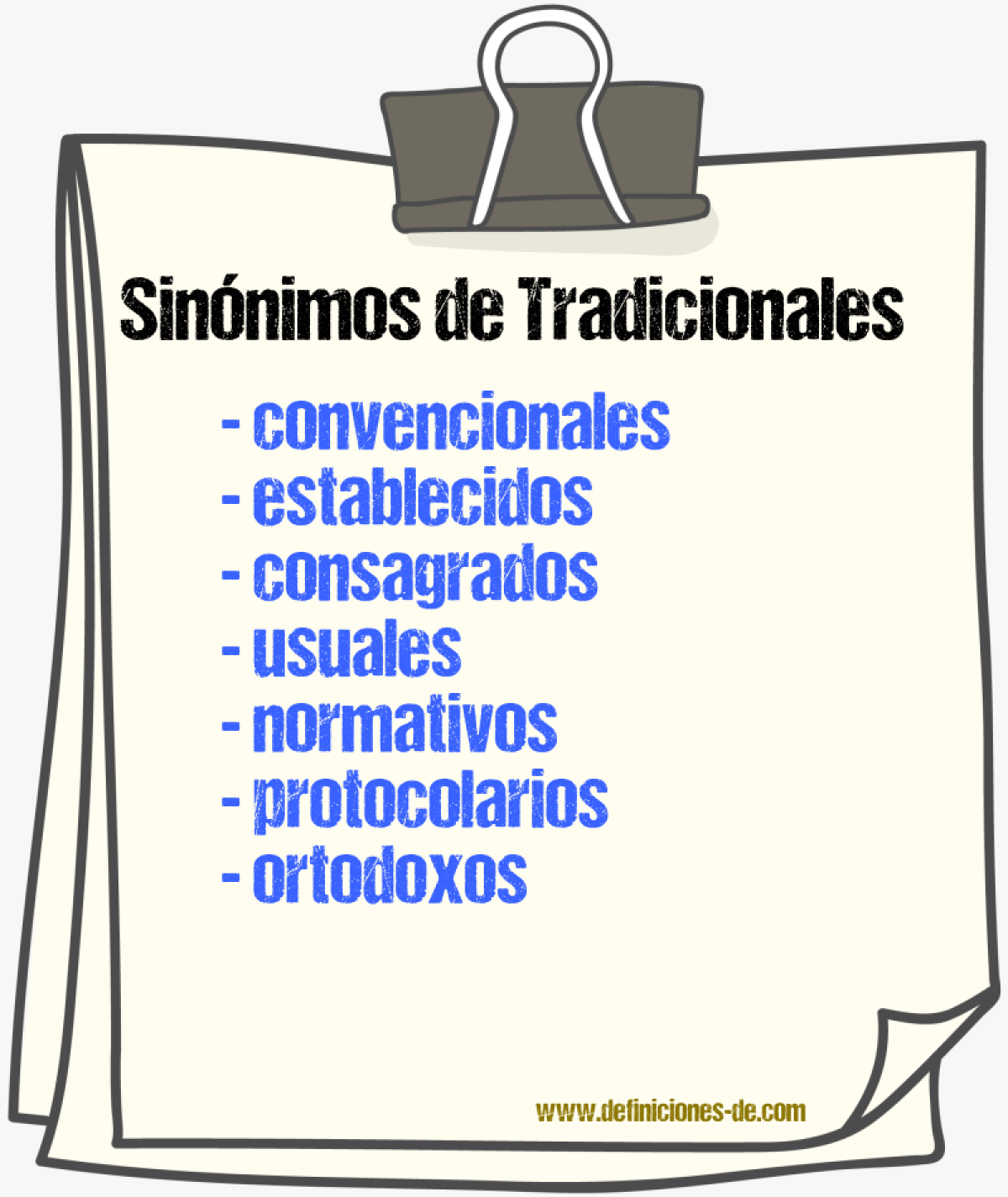 Sinónimos de tradicionales