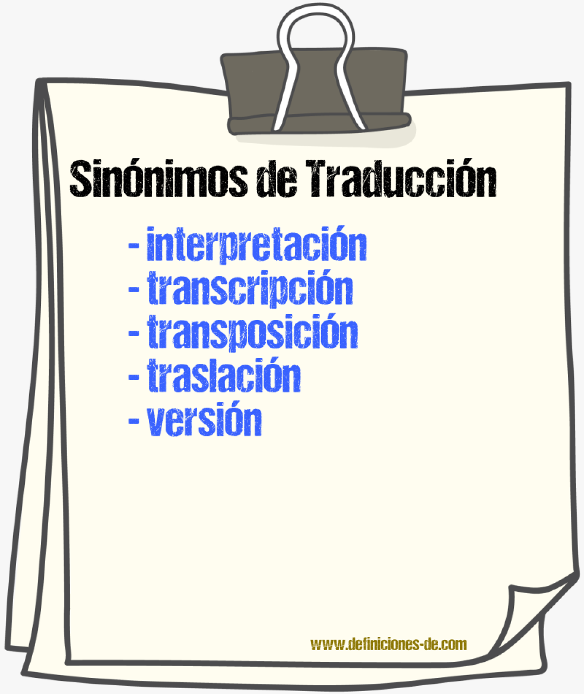 Sinnimos de traduccin