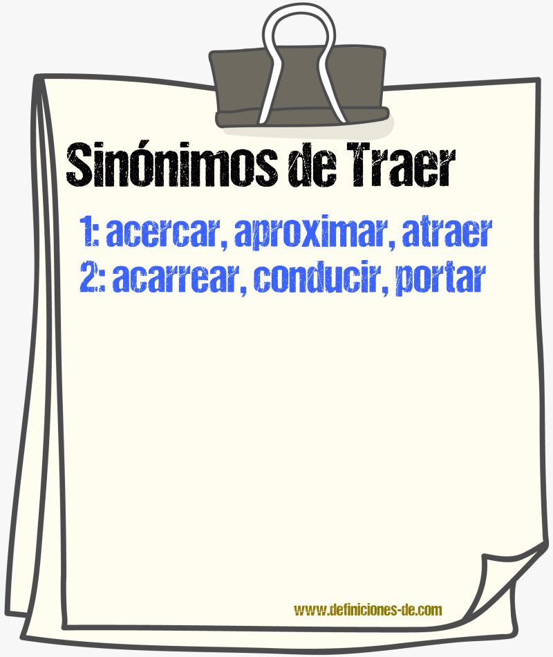 Sinnimos de traer