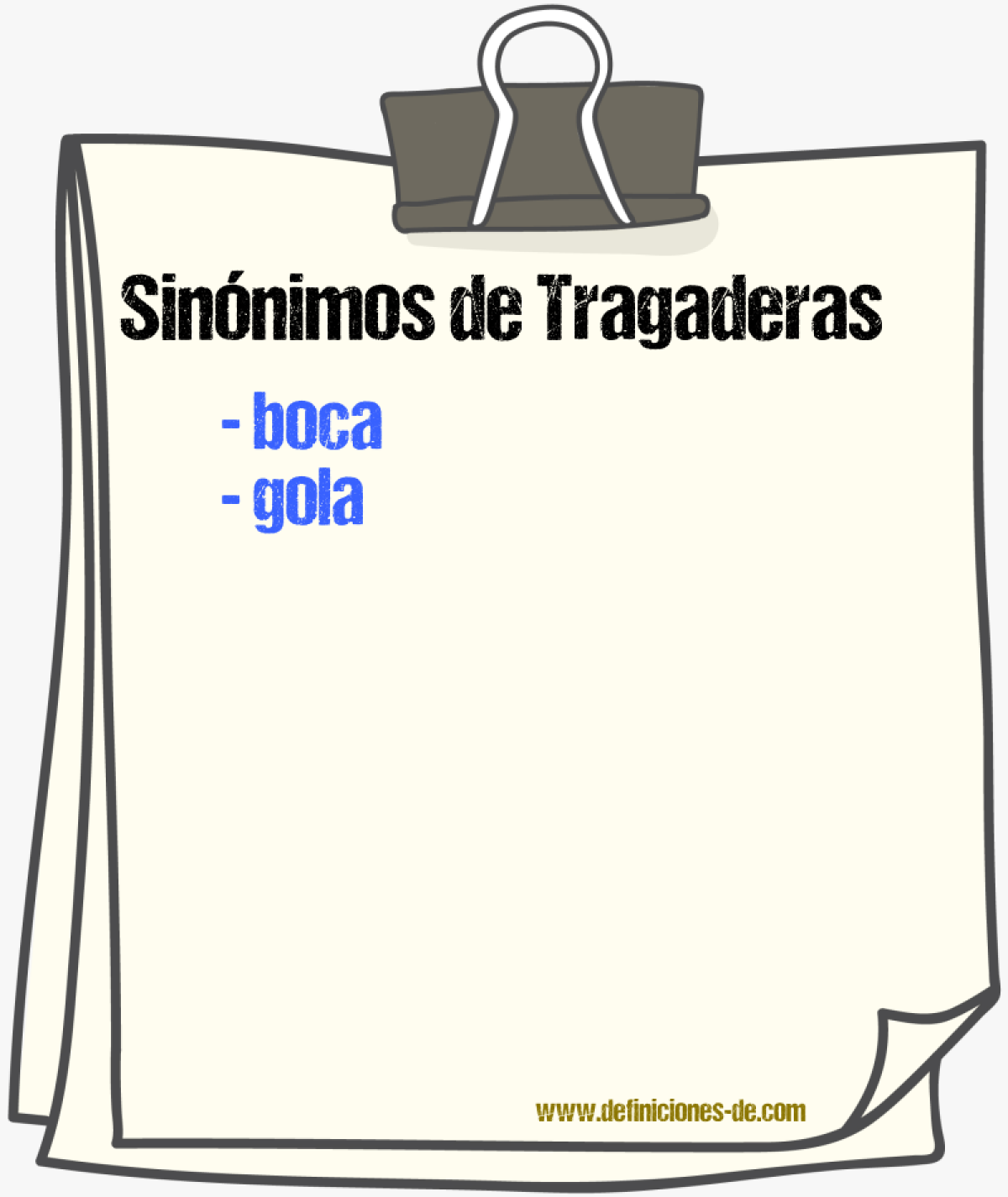 Sinnimos de tragaderas