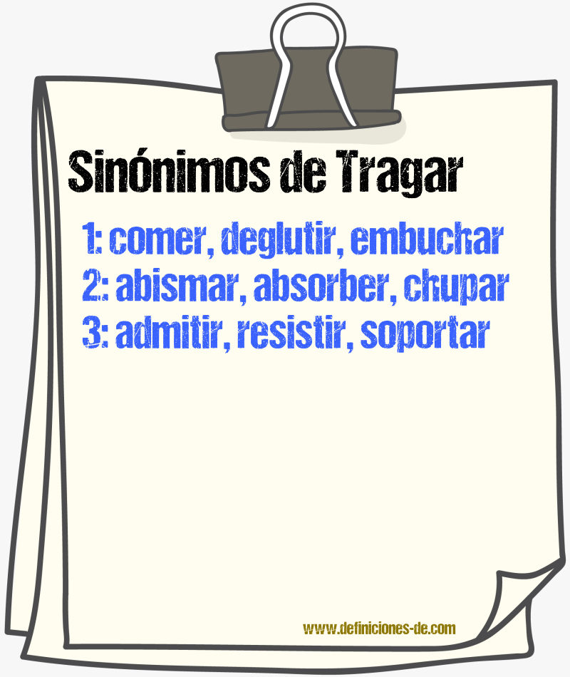 Sinnimos de tragar