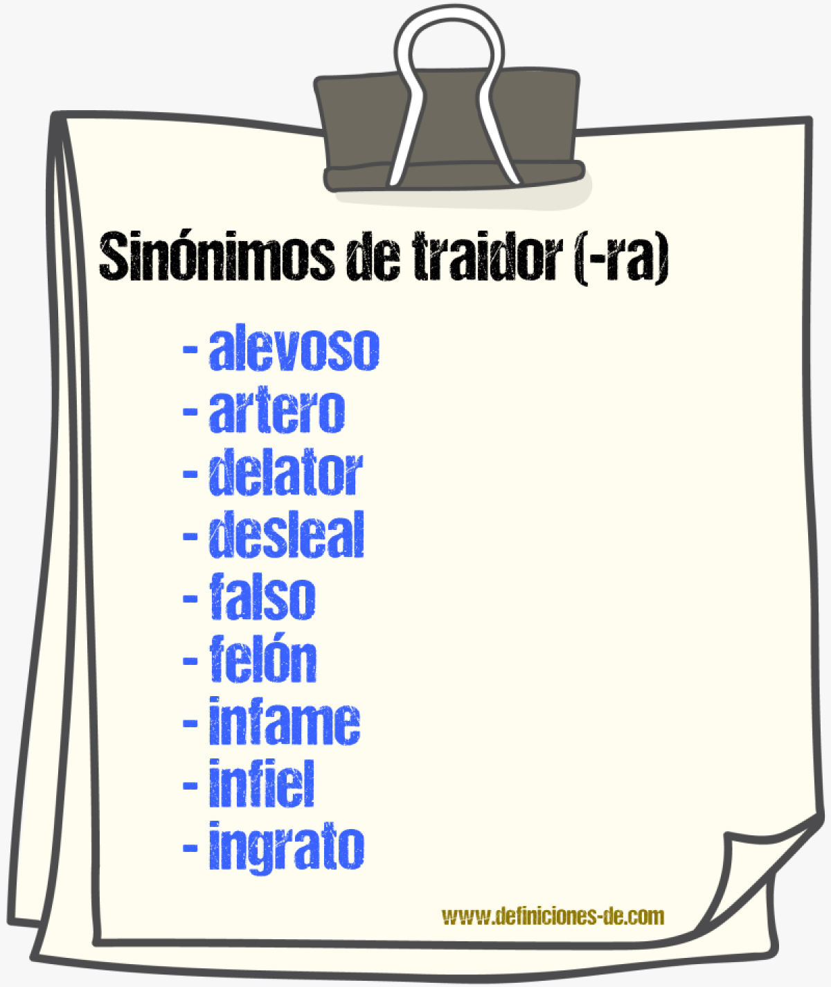 Sinnimos de traidor