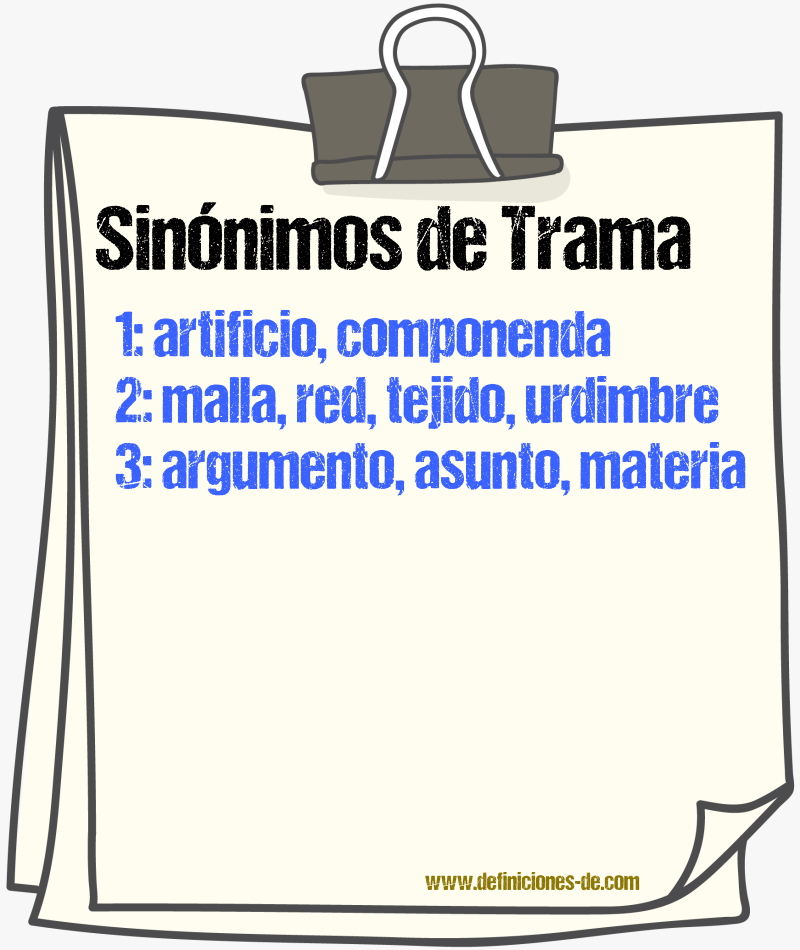 Sinnimos de trama