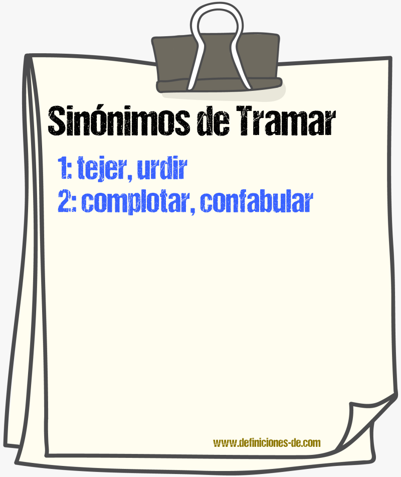 Sinnimos de tramar