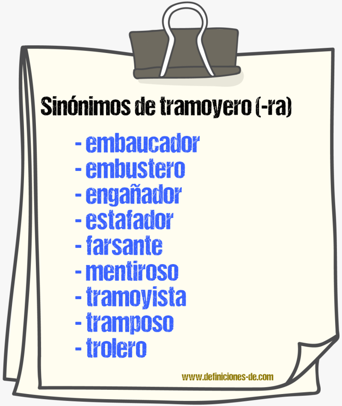 Sinnimos de tramoyero