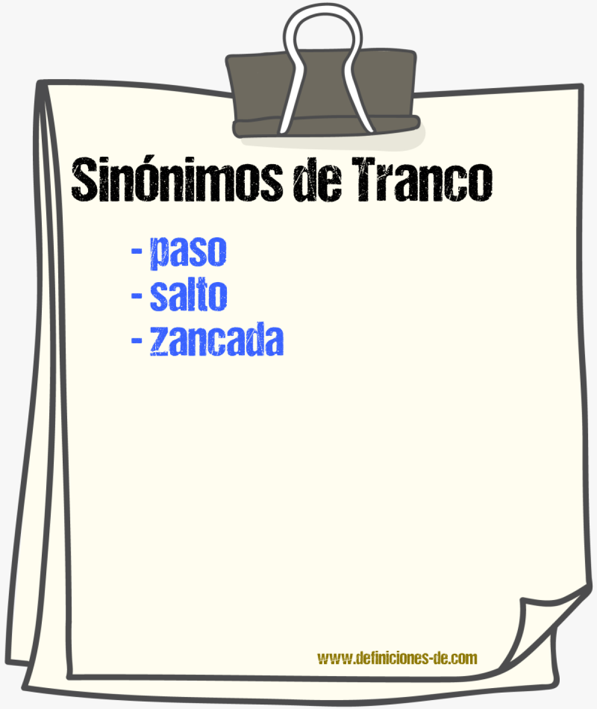 Sinnimos de tranco