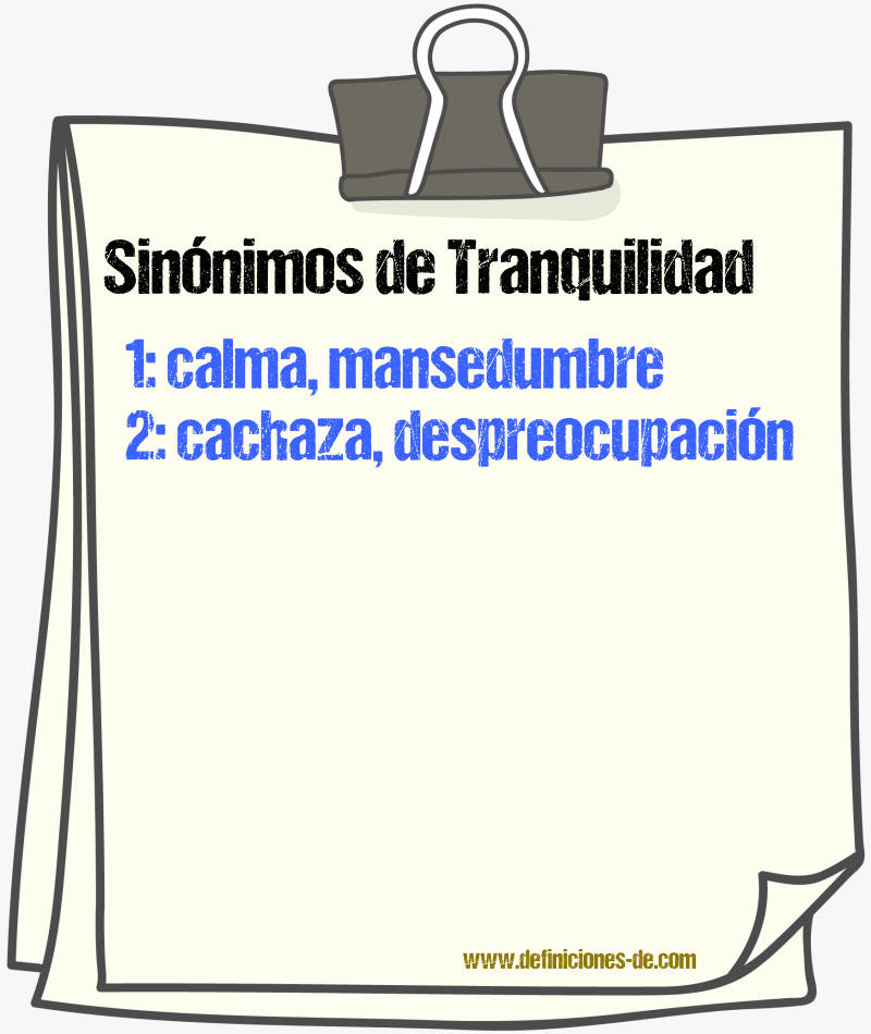 Sinnimos de tranquilidad