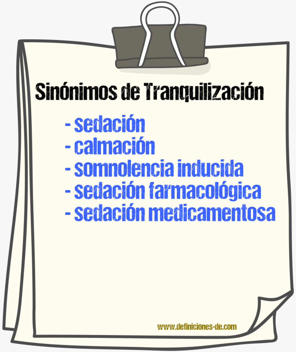 Sinónimos de tranquilización