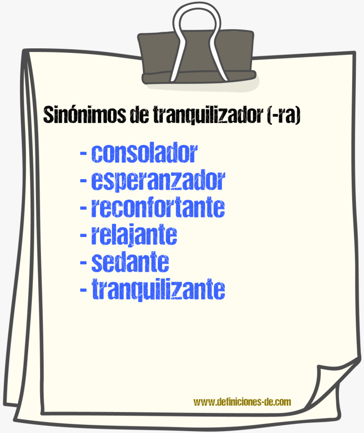 Sinnimos de tranquilizador