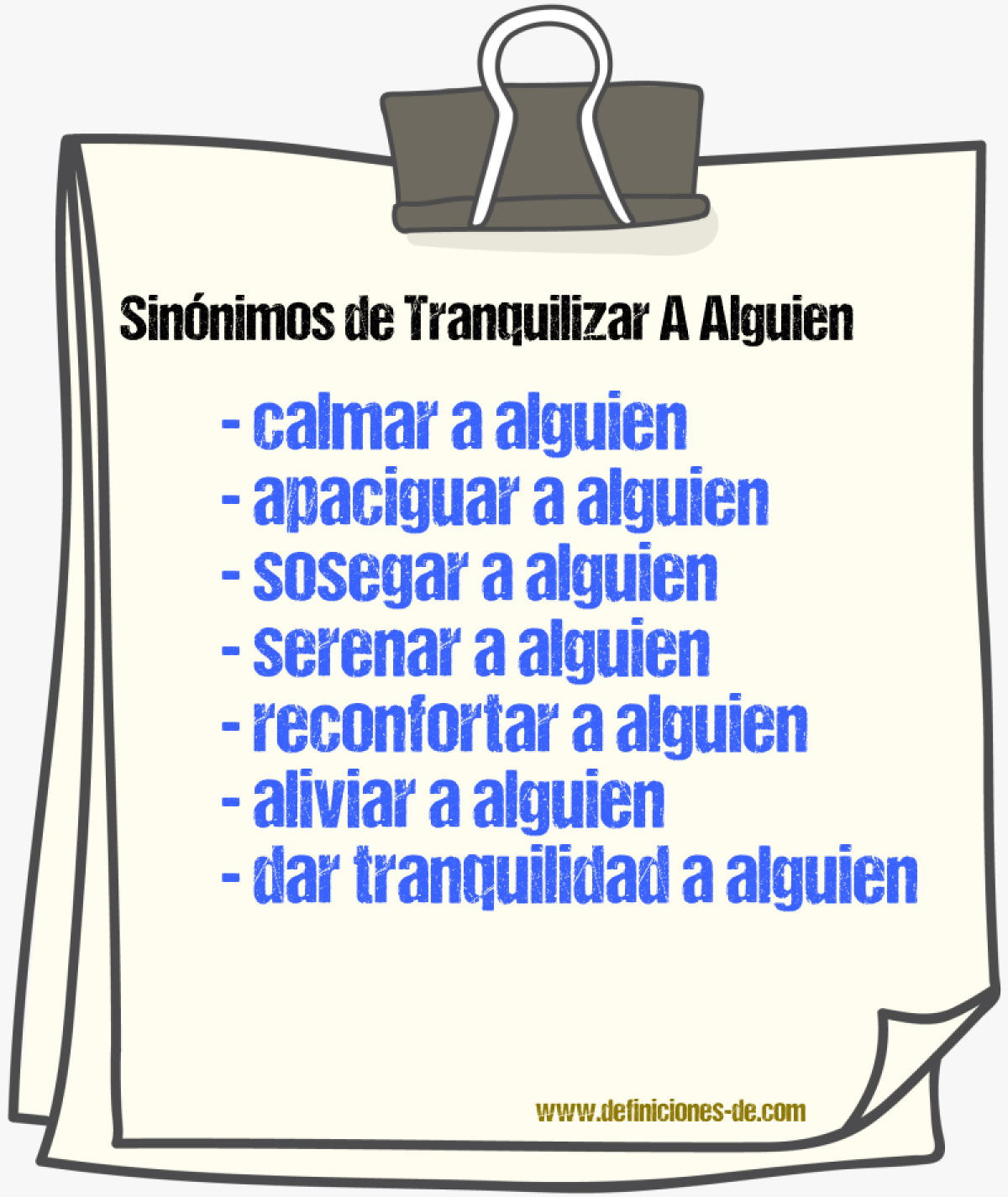 Sinónimos de tranquilizar a alguien