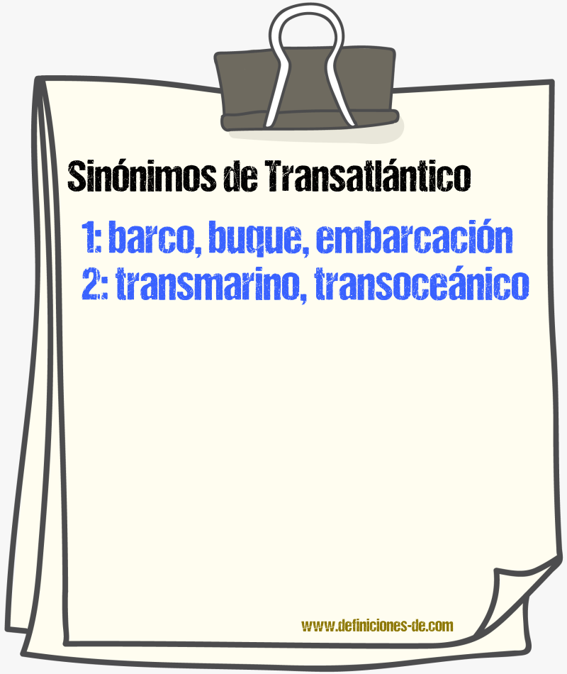 Sinnimos de transatlntico