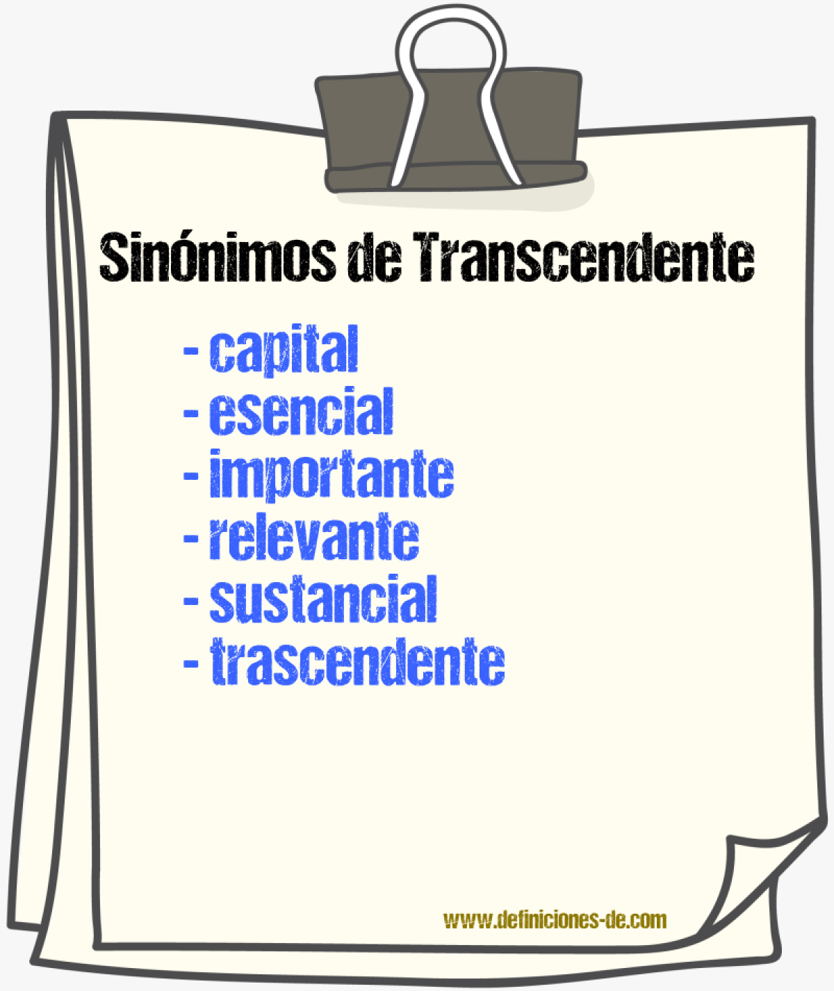 Sinnimos de transcendente