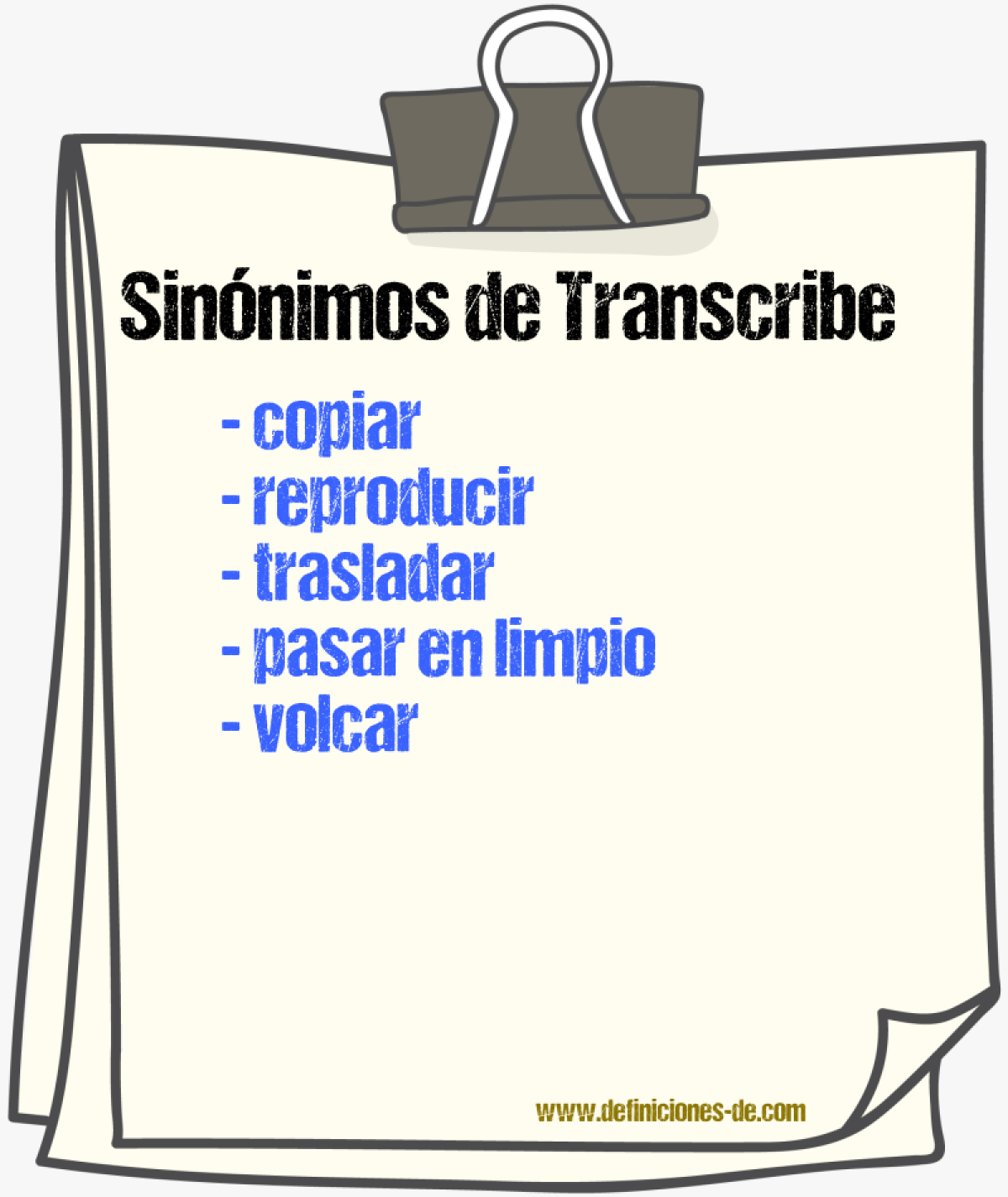 Sinónimos de transcribe