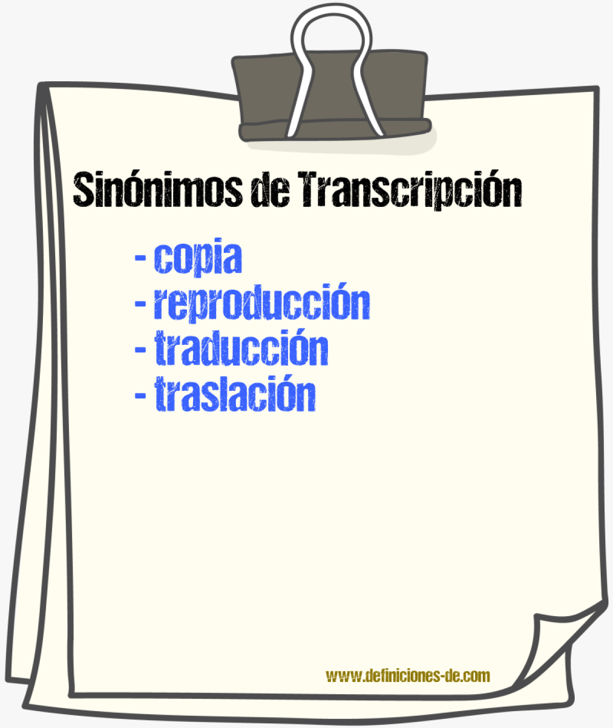 Sinnimos de transcripcin