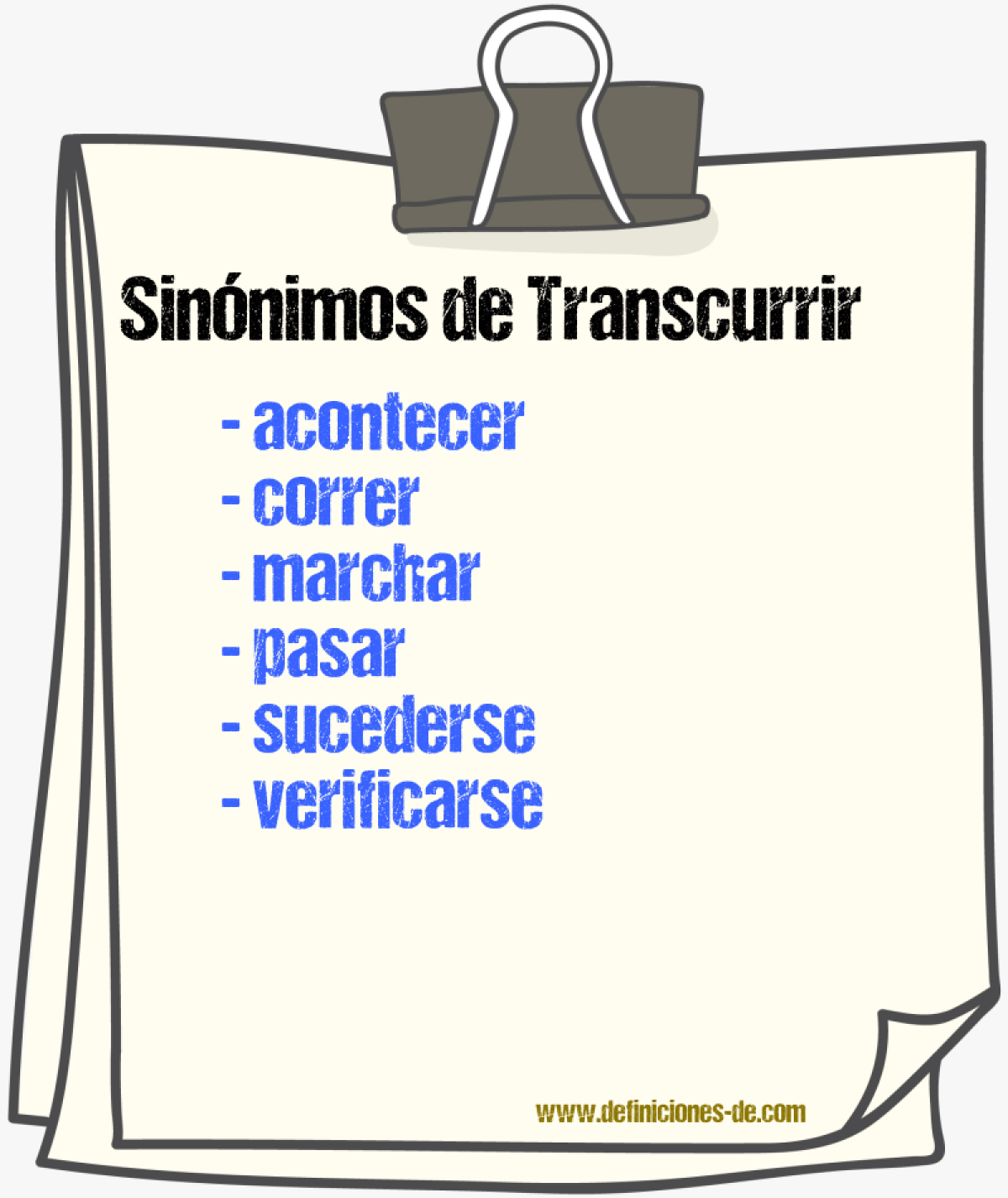 Sinnimos de transcurrir