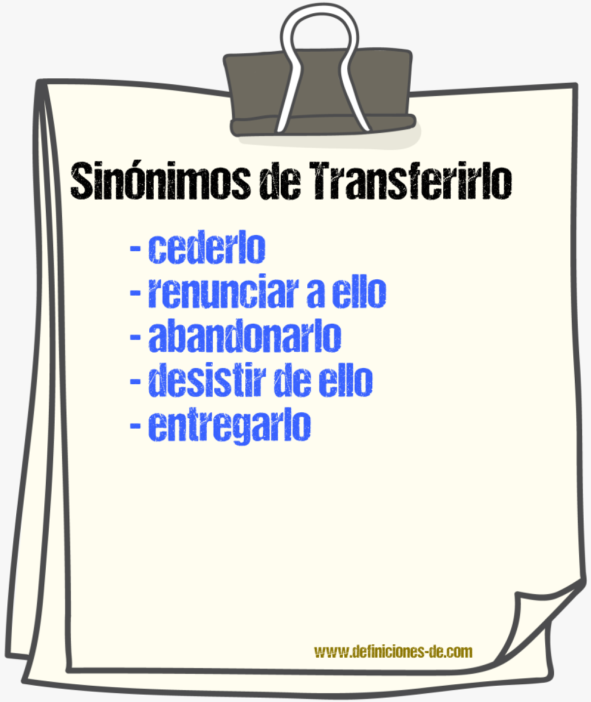 Sinónimos de transferirlo