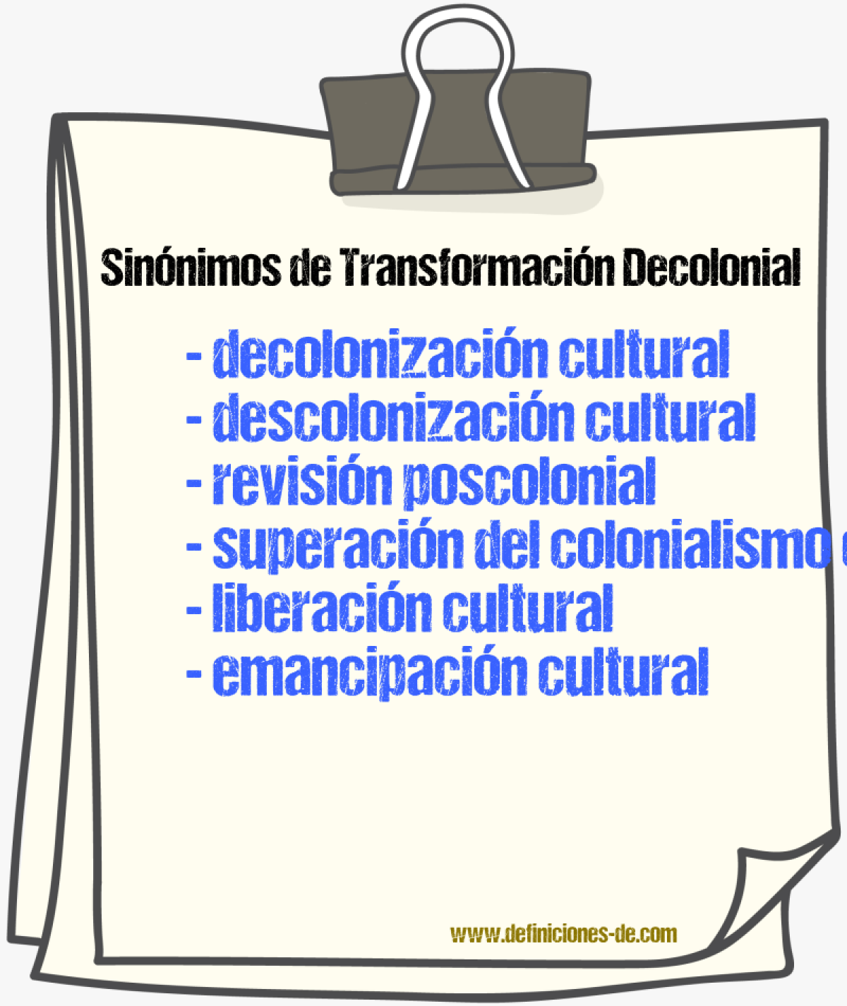 Sinónimos de transformación decolonial