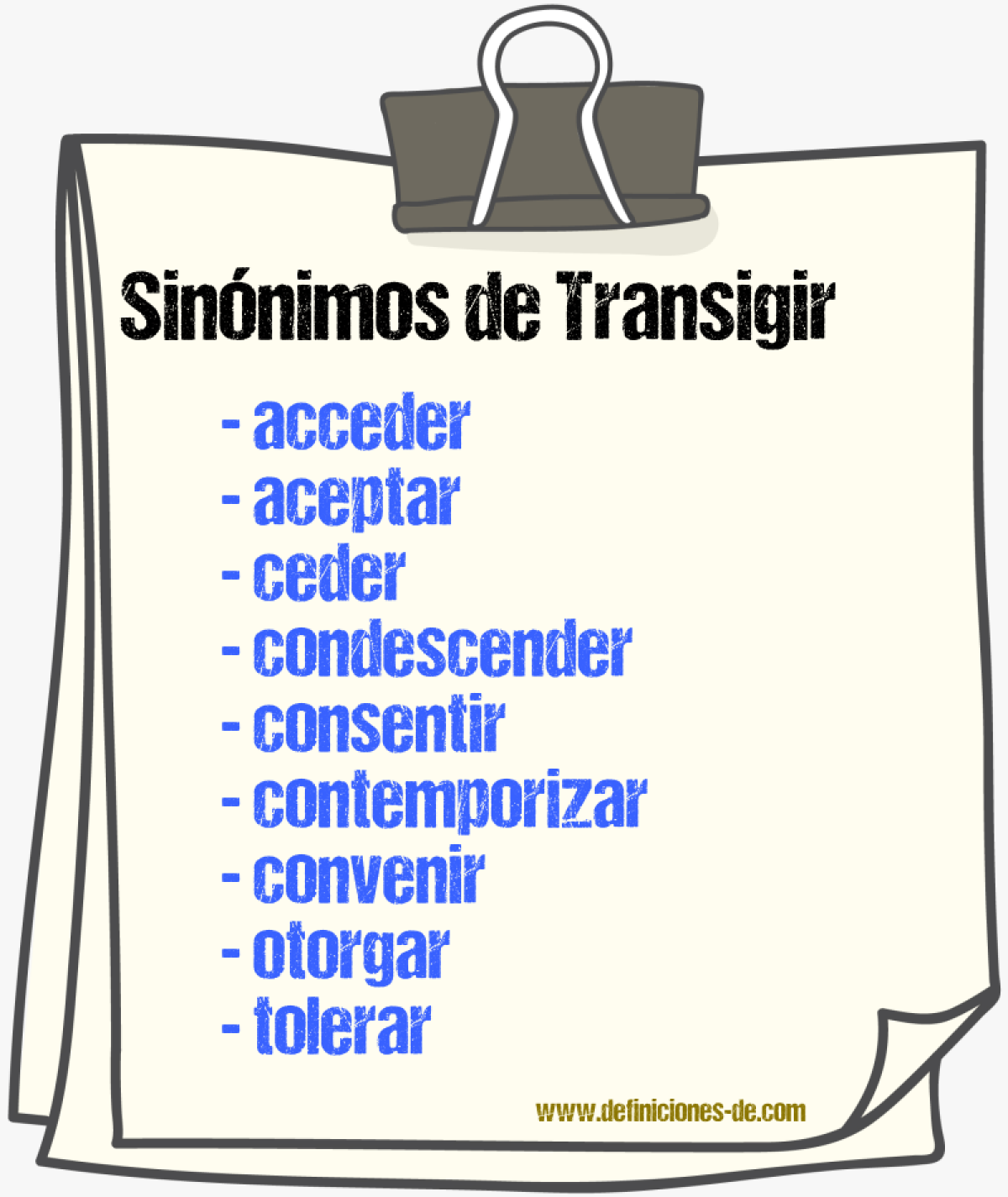 Sinnimos de transigir