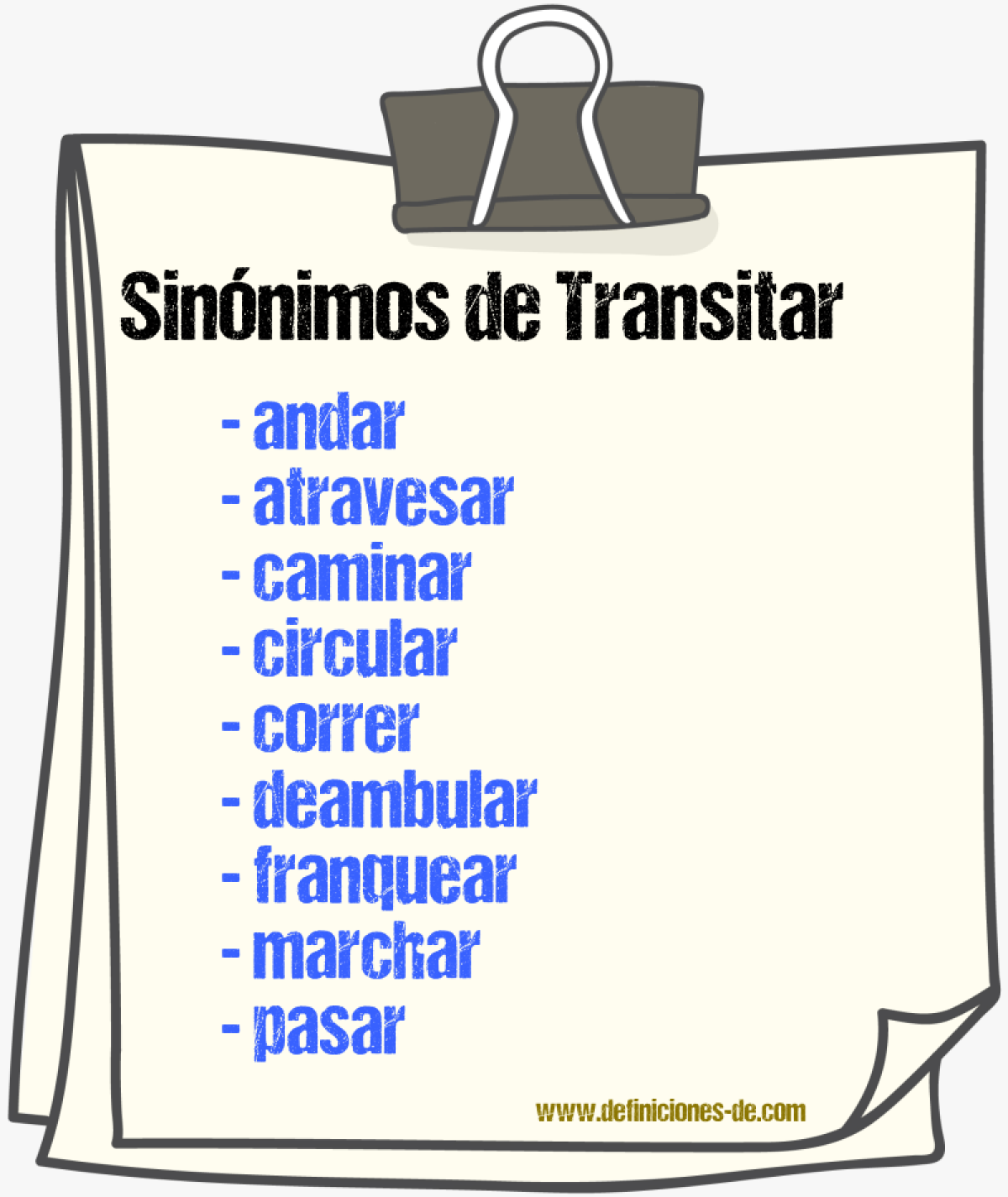 Sinnimos de transitar