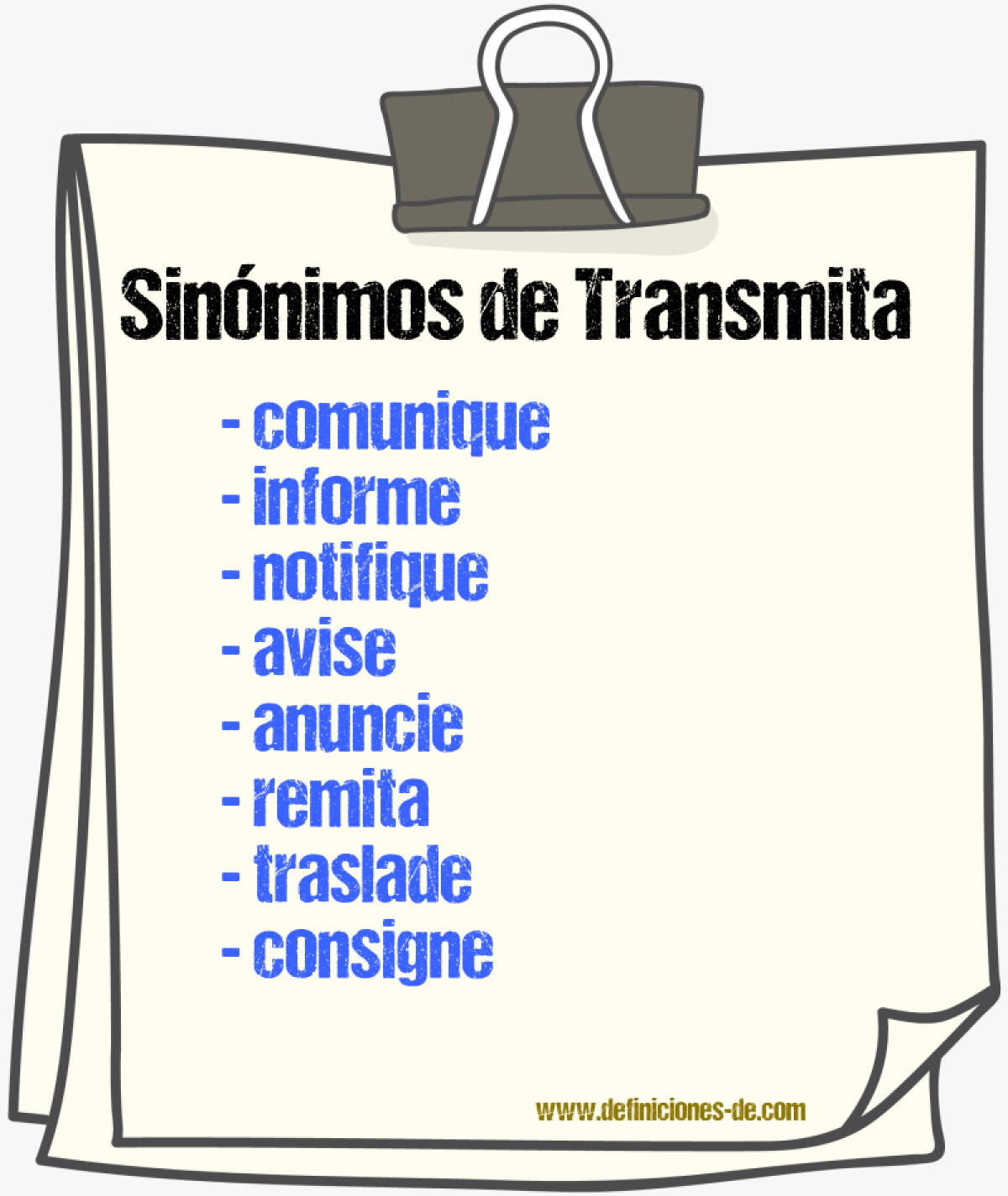 Sinónimos de transmita